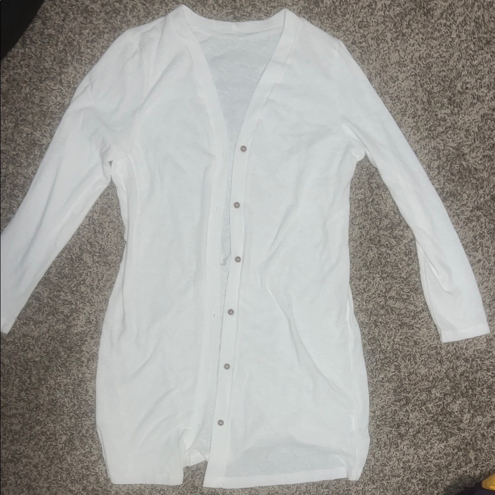 Women's White Button-Up Cardigan